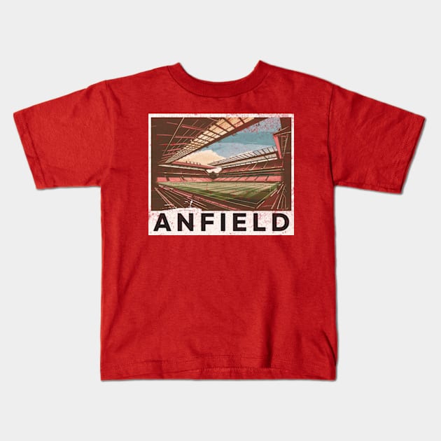 Anfield Liverpool FC LFC Kids T-Shirt by Red since 1892